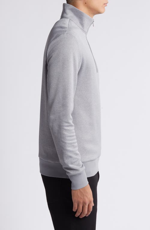 Hugo Boss Boss Sidney Quarter Zip Pullover In Silver