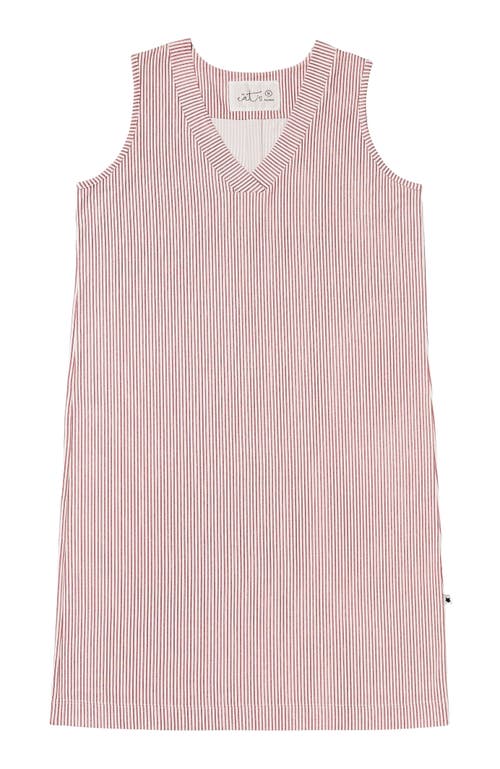 The Cat's Pajamas Pima Knit Nightgown Stripes Dots In Pink
