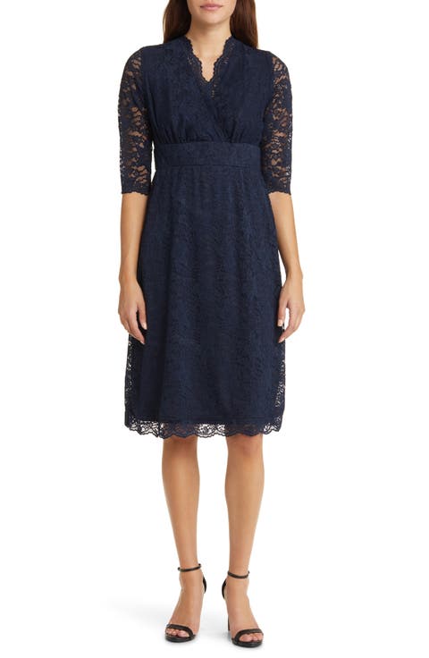 Scalloped Boudoir Lace Cocktail Dress