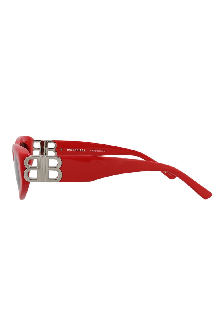 Novelty 53mm Cat Eye Sunglasses, Alternate, color, RED SILVER GREY