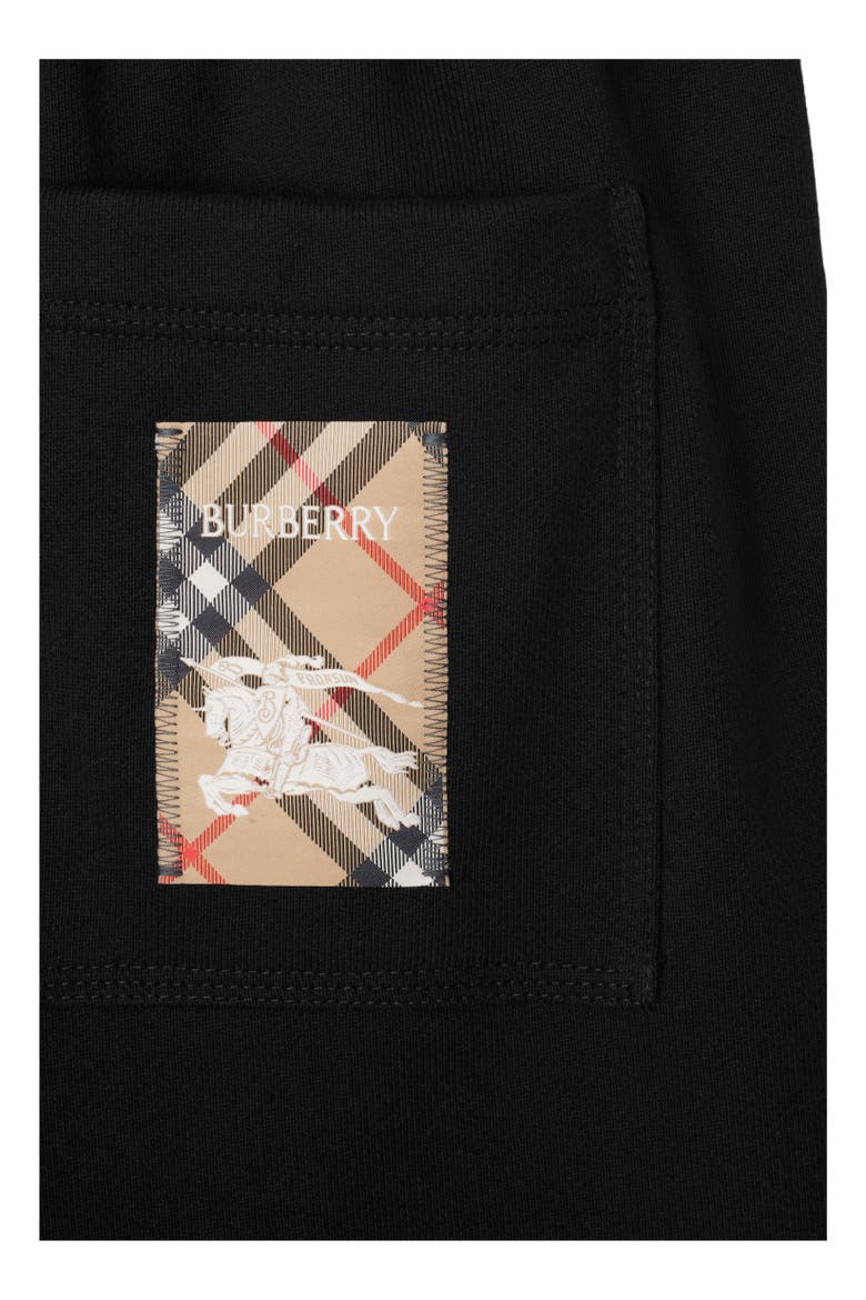 Check Label Cotton Shorts, Alternate, color, Black