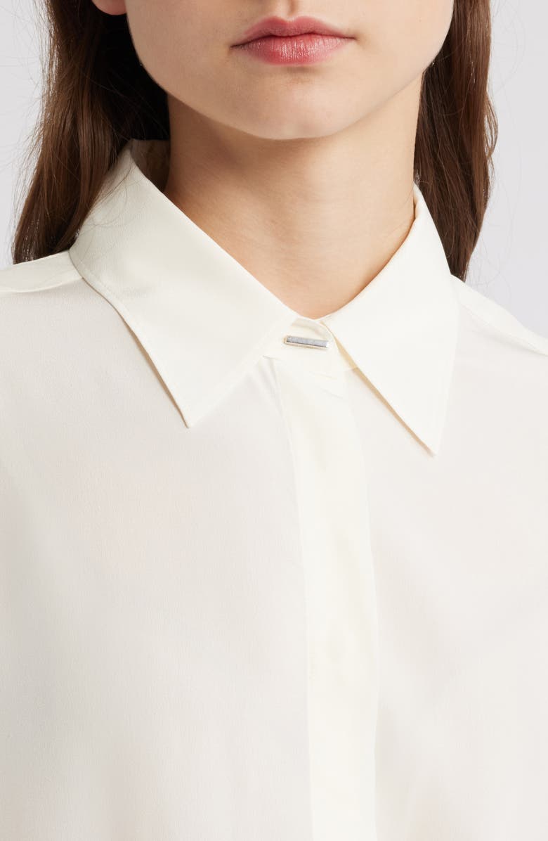 BOSS Binaliati Friday Silk Shirt, Alternate, color, Soft Cream