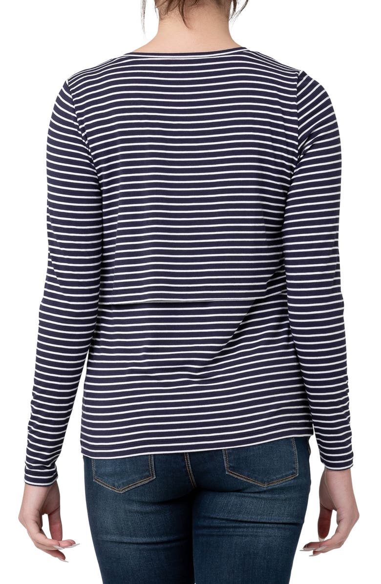 Ripe Maternity Layered Stripe Maternity/Nursing T-Shirt, Alternate, color,