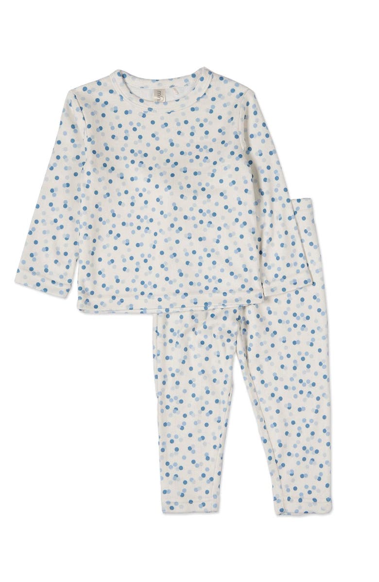 MiniMoi Kid
s Confetti Pointelle Pajama Set, Main, color, Blue Multi