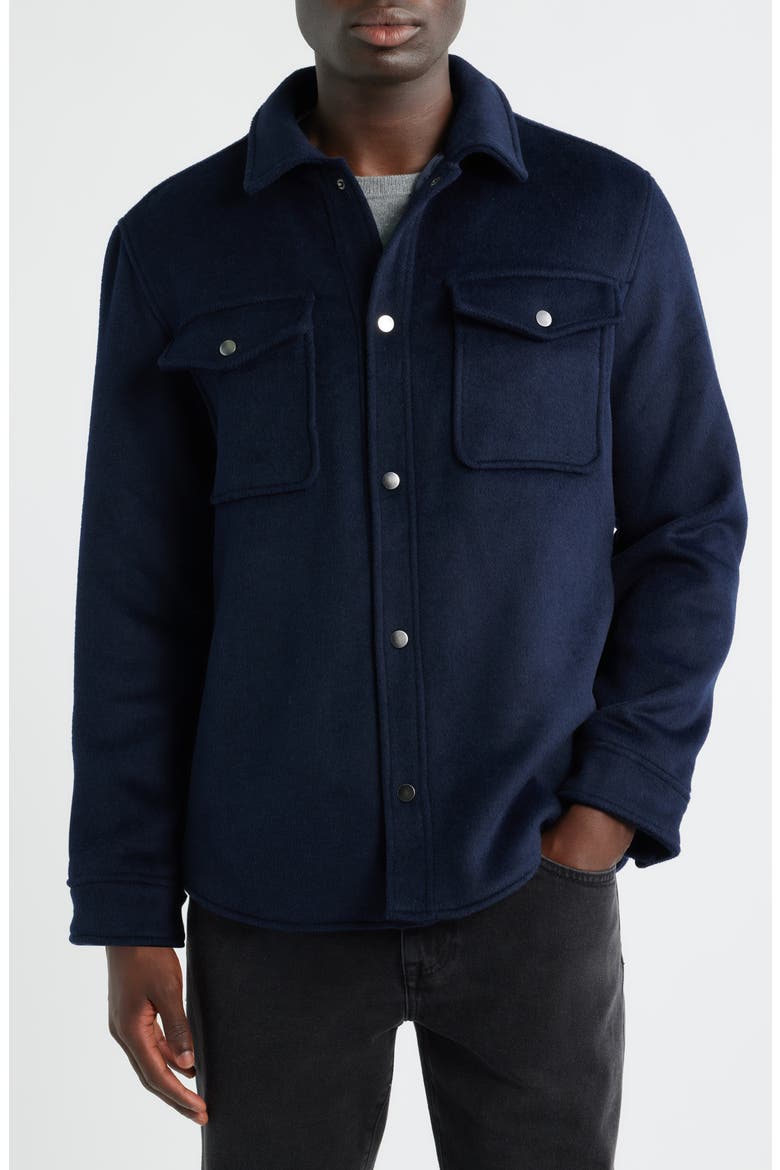 Wool Blend Shirt Jacket, Alternate, color, NAVY STILL