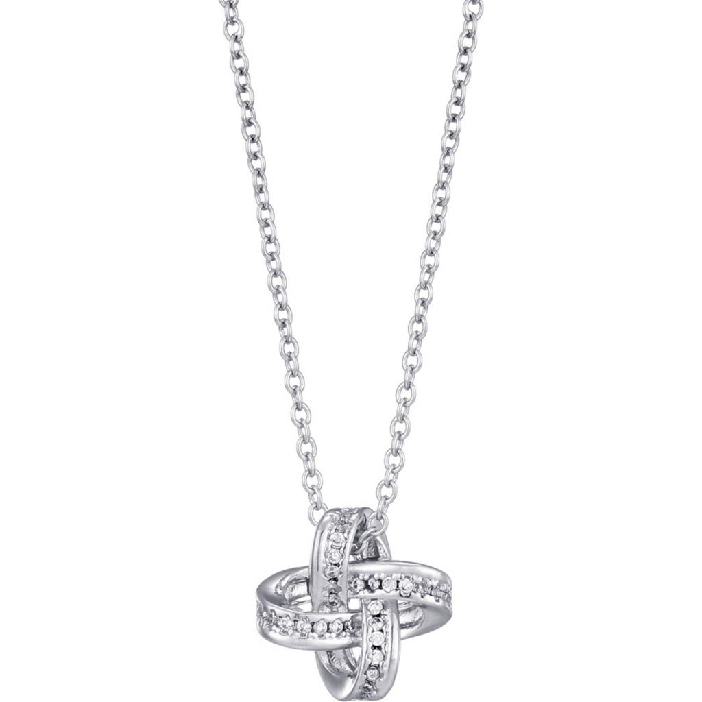 Adornia Cubic Zirconia Braided Knot Pendant Necklace In Metallic