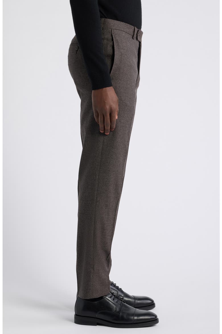 Patrick Flat Front Wool Blend Dress Pants, Alternate, color, DARK BROWN