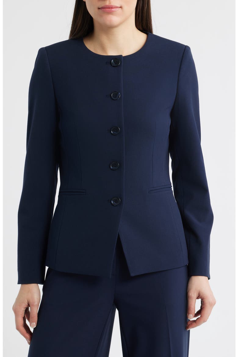 Collarless Jacket, Alternate, color, NEW NAVY