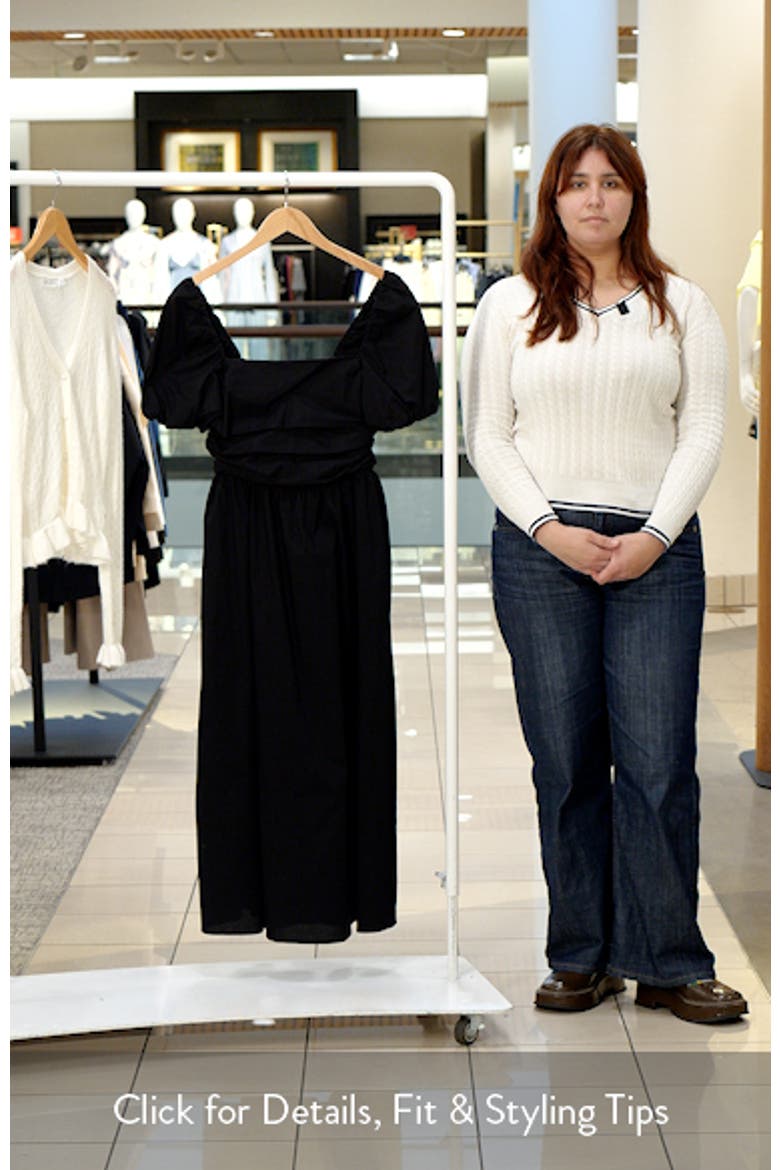 Lucy Ruched Puff Sleeve Midi Dress video