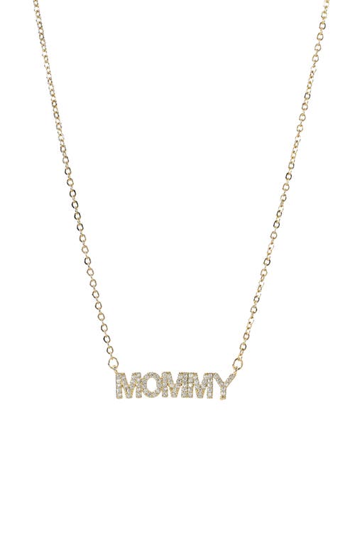 Danecraft Mommy Necklace & Cubic Zirconia Stud Earrings Set In Gold