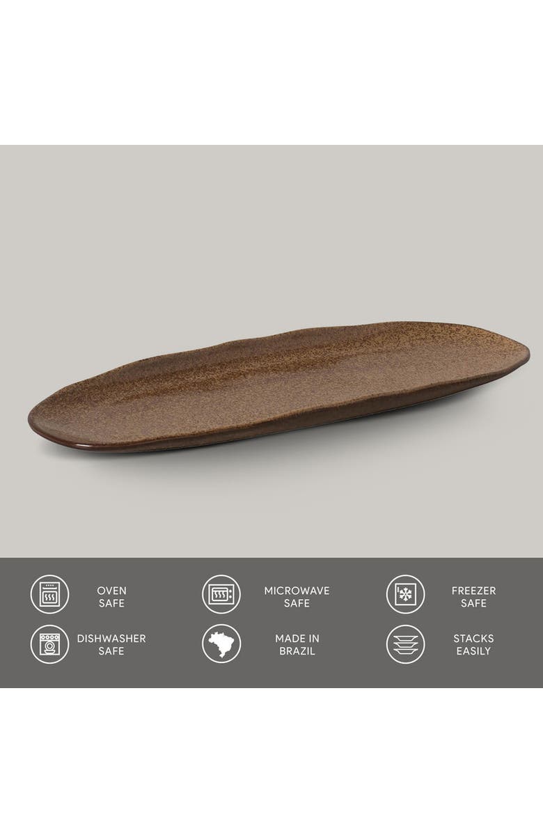 Porto Brasil Shallow Organic Oval Platter Large Set of 4, Alternate, color, Dijon