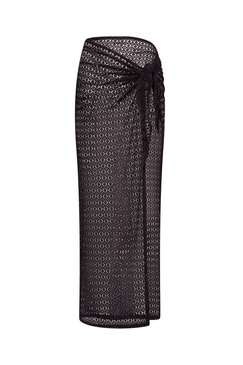 Maxi Sarong Skirt, Alternate, color, Black