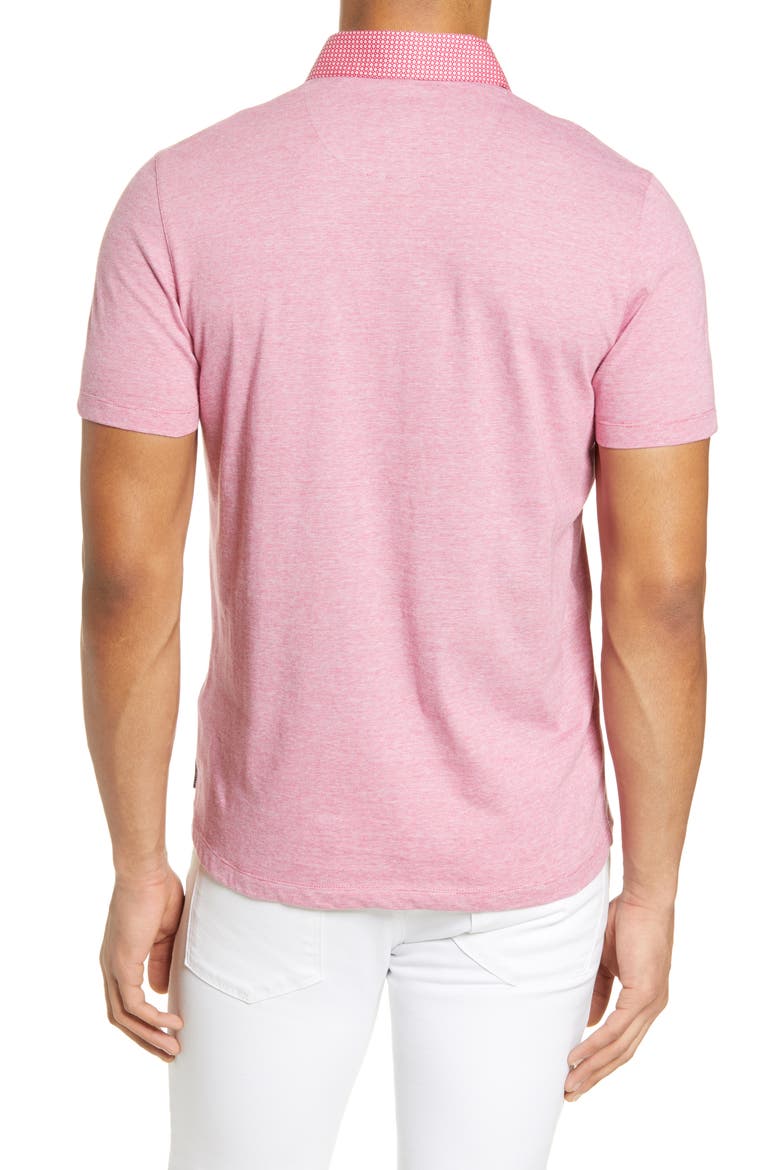 Gwack Slim Fit Pinstripe Pocket Polo, Alternate, color, DEEP PINK