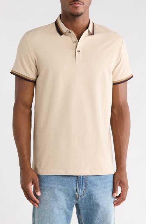 Stripe Stretch Cotton Polo