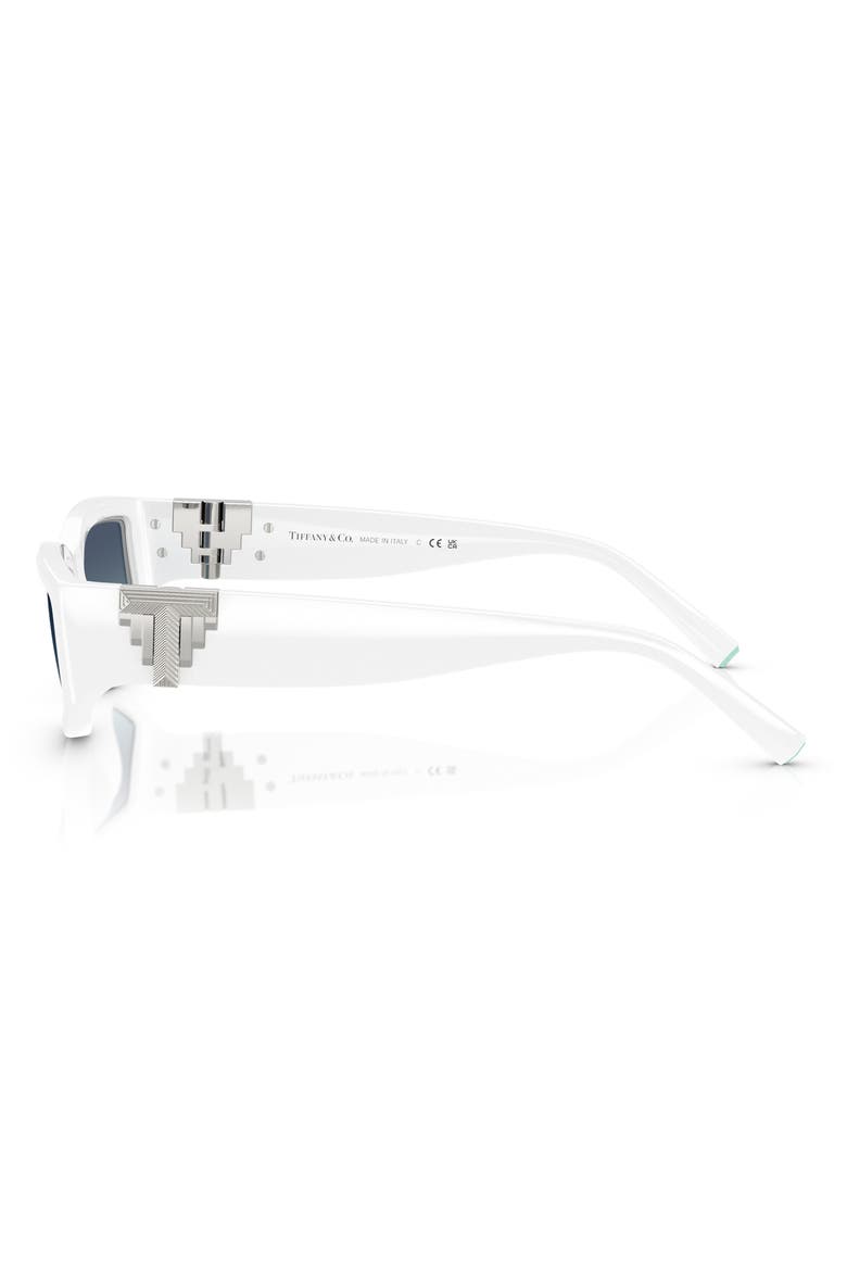 55mm Pillow Sunglasses, Alternate, color, BRIGHT WHITE / AZURE BLUE