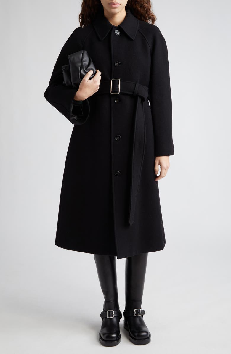 Burberry Regular Fit Belted Wool Twill Car Coat, Main, color, 