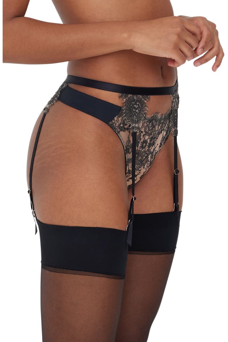 Entice Garter Belt, Alternate, color, BLACK/ NYLON