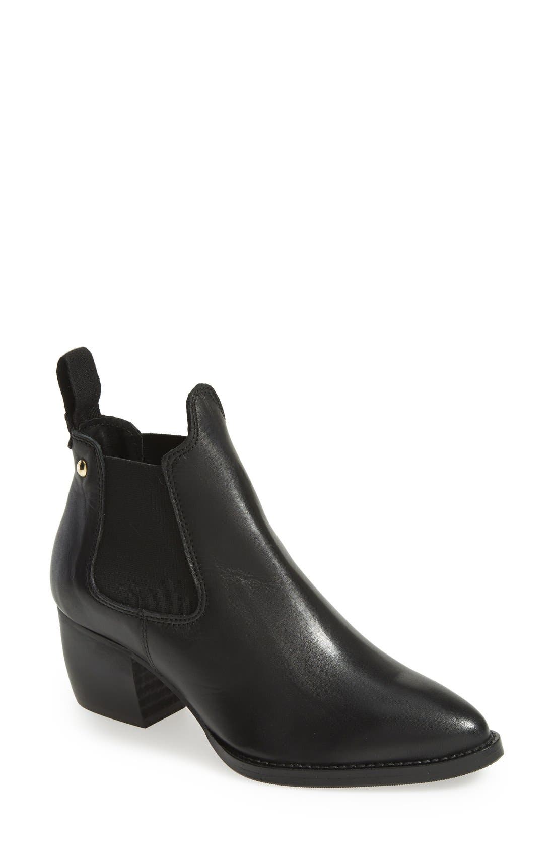 Topshop 'Margot' Leather Ankle Bootie, Main, color, 