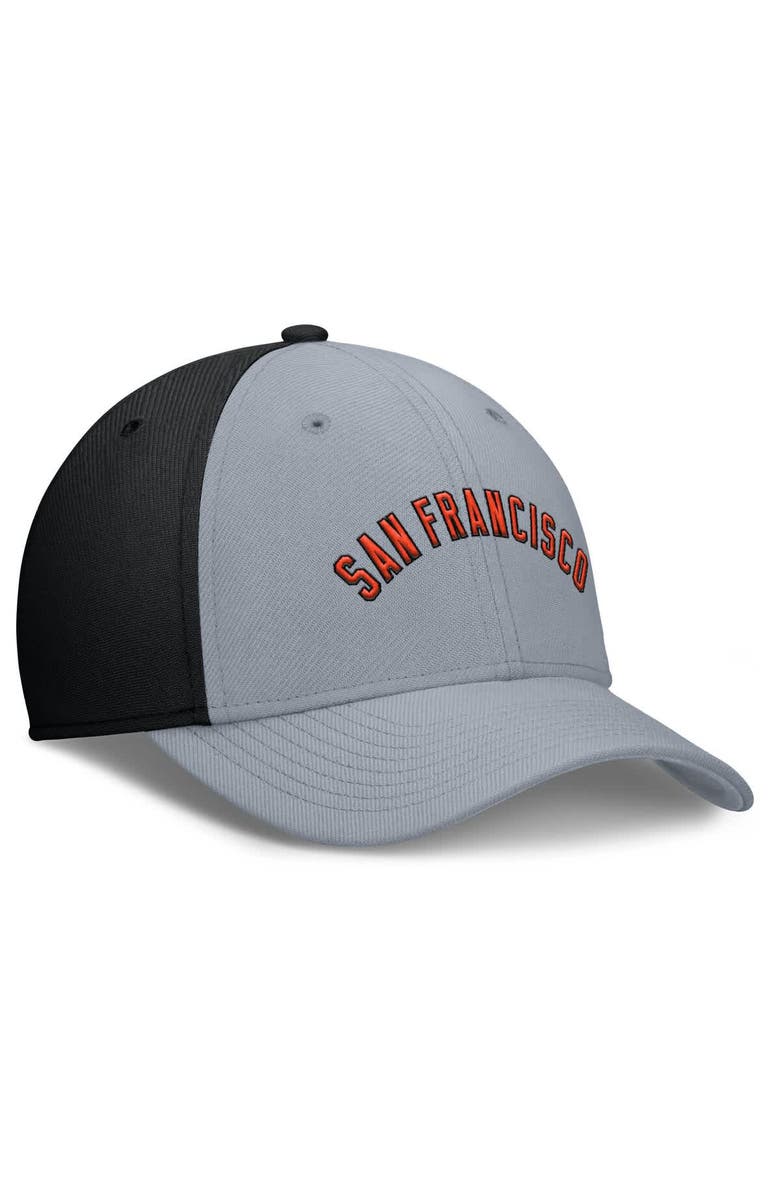 Nike Men's Nike Gray/Black San Francisco Giants Rise Swoosh Performance Flex Hat, Alternate, color, Gray