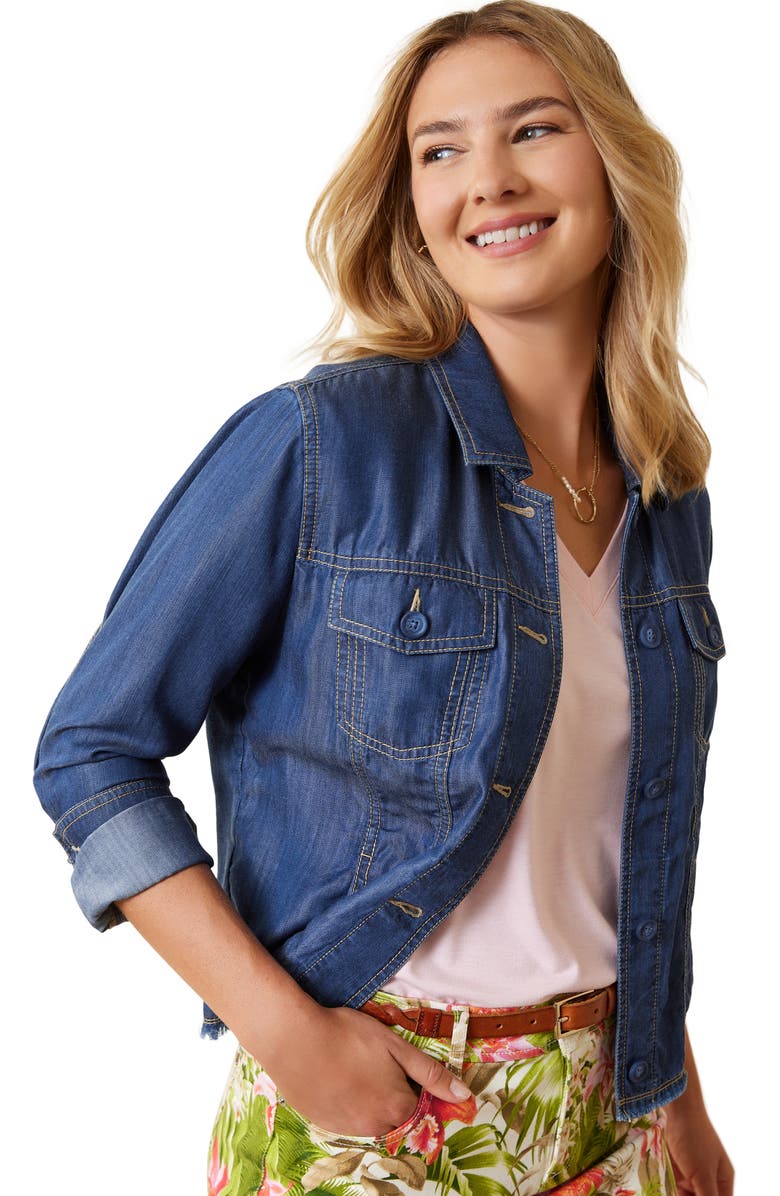 Tommy Bahama O'lei Chambray Jacket, Alternate, color, Midnight Ocean Wash