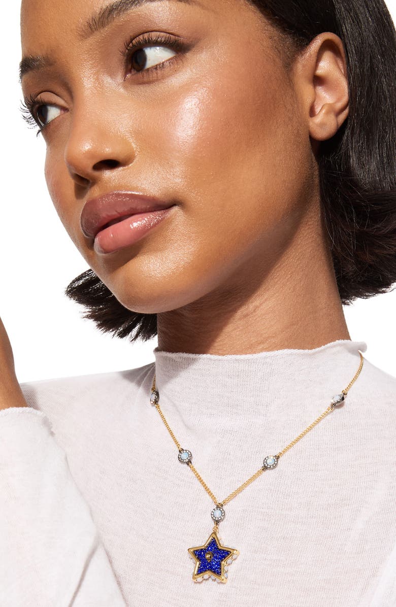 Kurt Geiger London Star Pendant Necklace, Alternate, color, Gold/ Blue