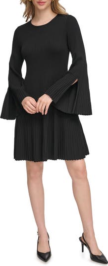 4510902 Khaki Bell Sleeve Sweater Dress