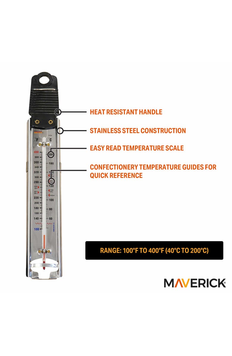 Maverick Heavy Duty Candy and Deep Fry Paddle Thermometer, Alternate, color, Silver