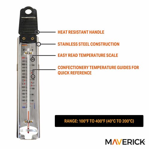 Maverick Heavy Duty Candy And Deep Fry Paddle Thermometer In Black