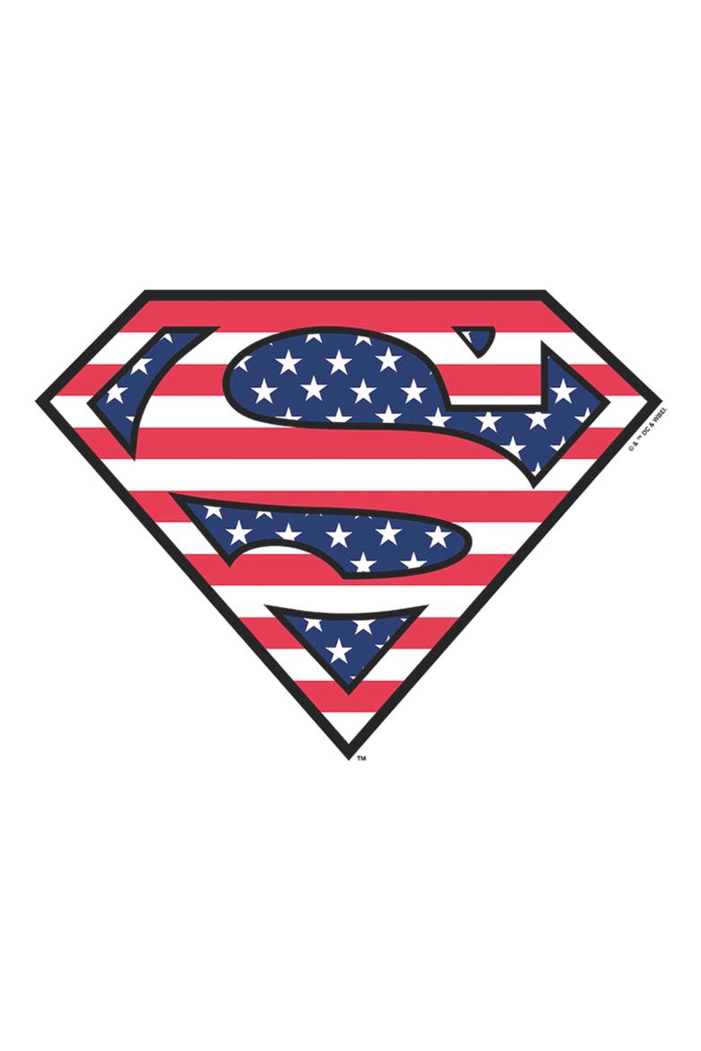 Women's Superman Patriotic Logo  Graphic T-Shirt, Alternate, color, White