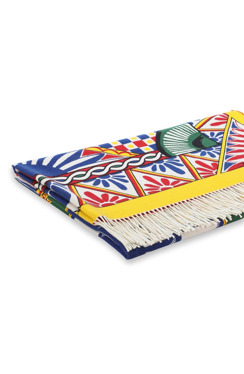 Dolce&Gabbana Caretto Cashmere Throw Blanket, Alternate, color, Red Multi