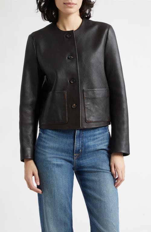 Nili Lotan Ophelie Leather Jacket in Distressed Black at Nordstrom, Size Small