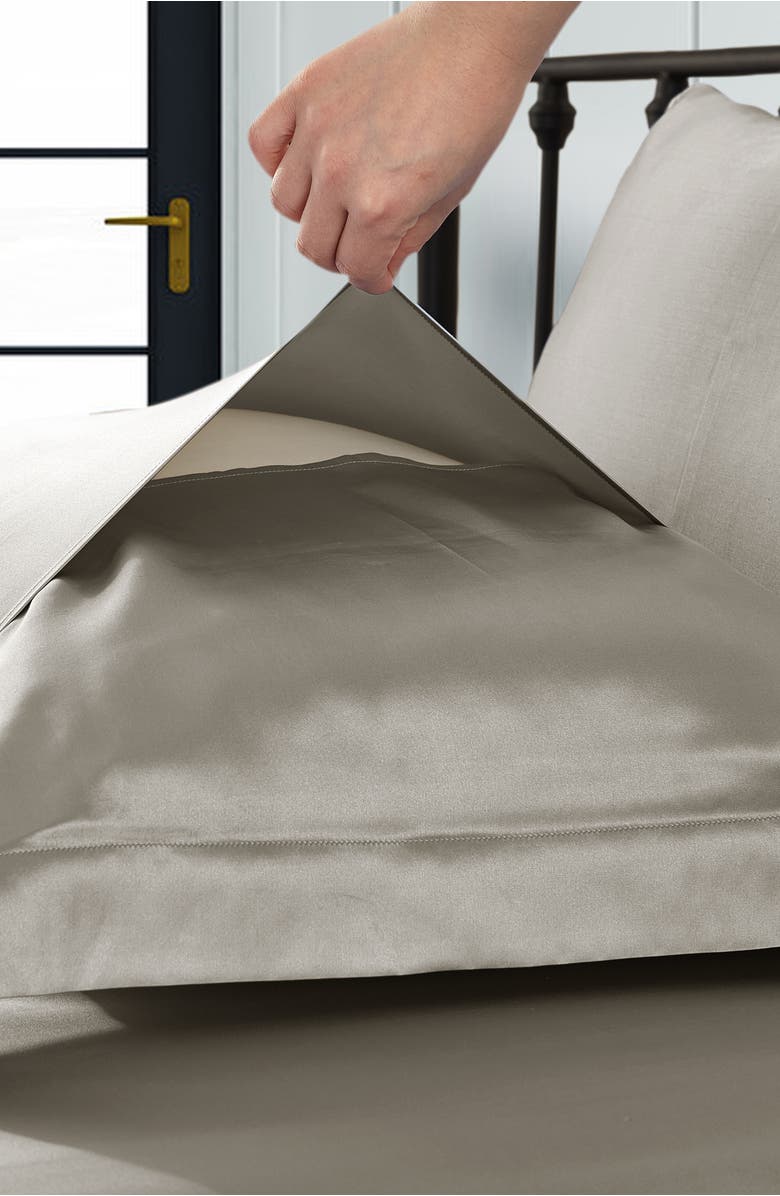 Lilysilk Pure Mulberry Silk Oxford Envelope Luxury Pillowcase, Alternate, color, Grey