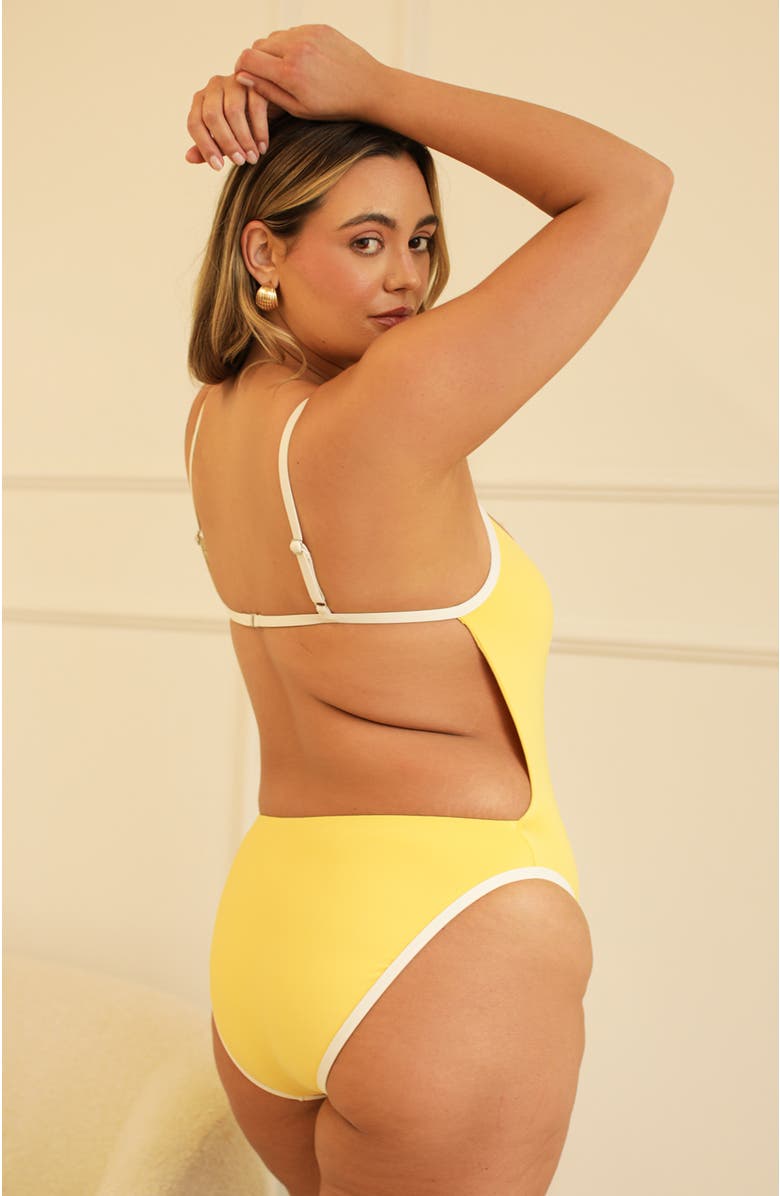 Dippin Daisys Soul Scoop Neck High Waist One Piece, Alternate, color, Sunshine