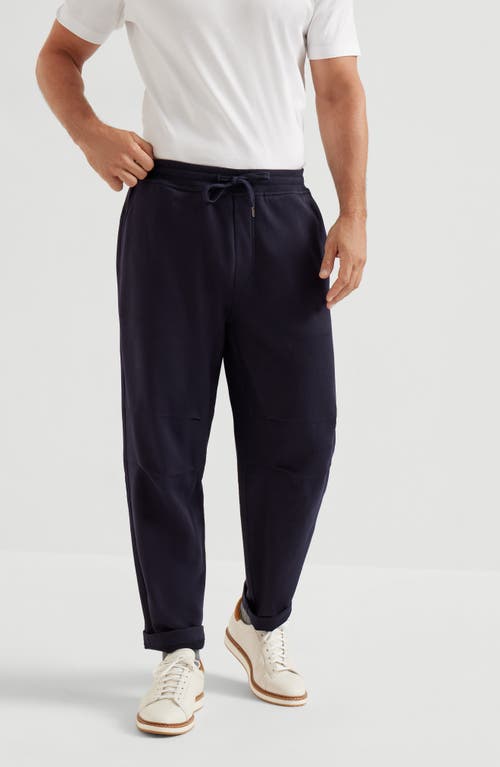 Brunello Cucinelli French Terry Trousers In Blue