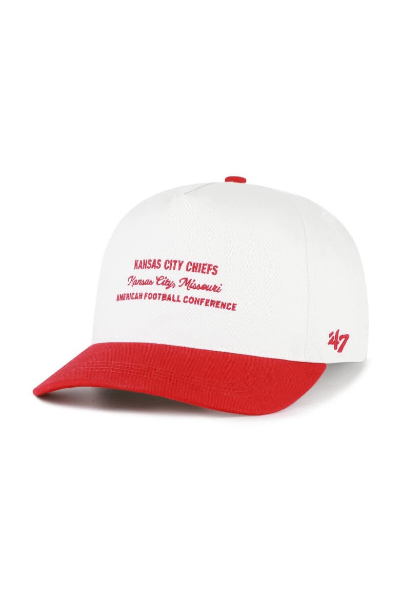 Men's '47  White Kansas City Chiefs Contemporary Two-Tone Hitch Adjustable Hat, Alternate, color, White