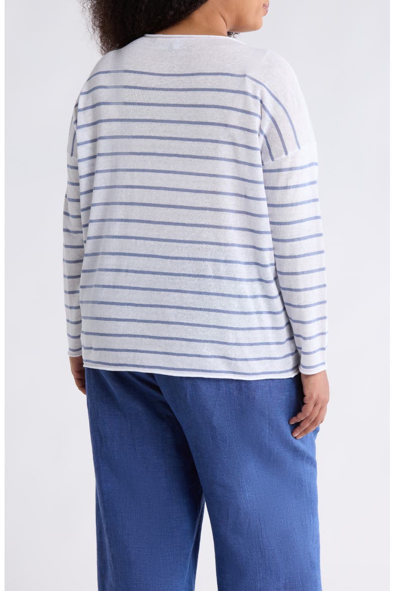 Organic Linen & Organic Cotton Crewneck Sweater, Alternate, color, HAZE