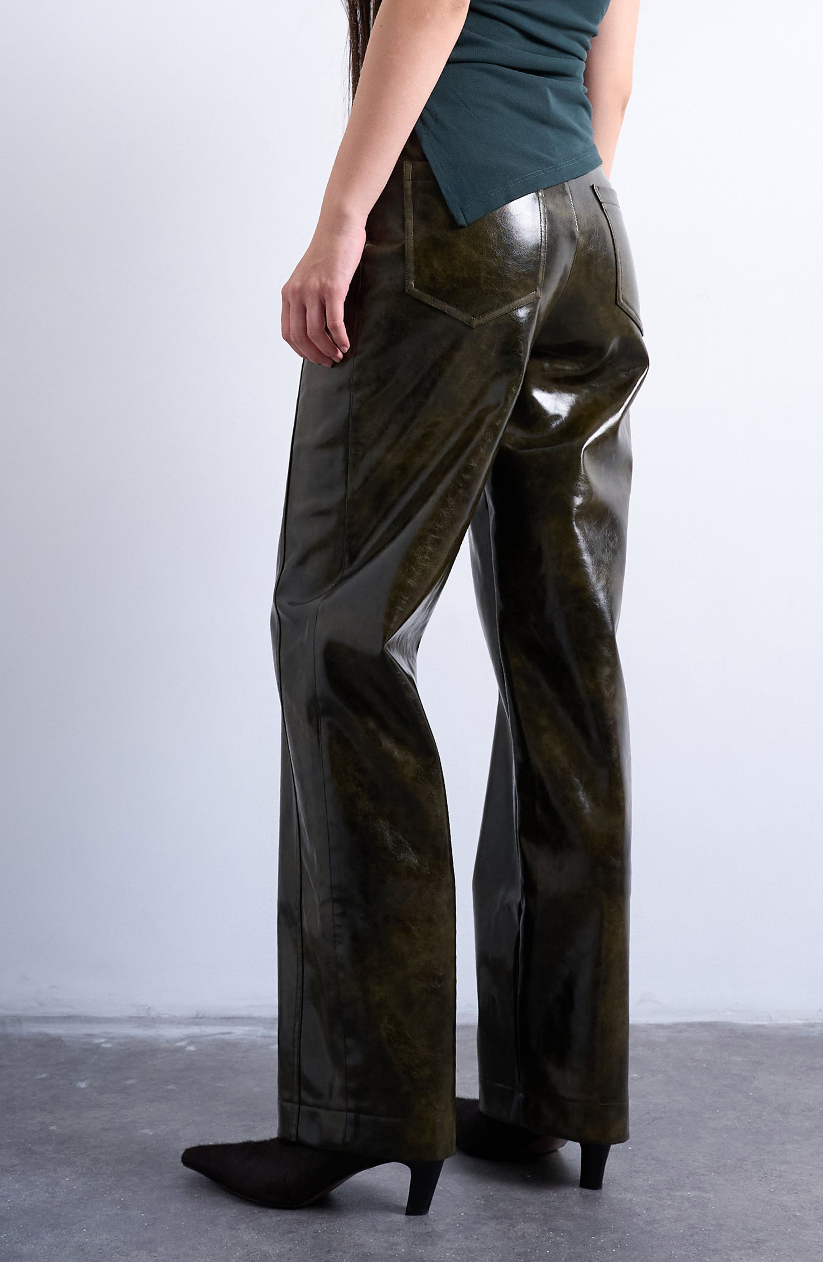 Faux Leather Wide Leg Pants - image 2