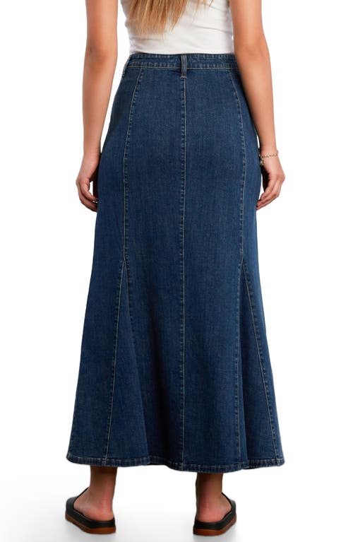 Wash Lab Denim My Queen Denim Maxi Skirt In Blue