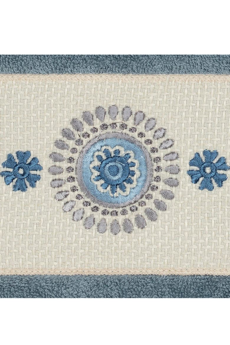 Turkish Cotton Geometric Design Hand Towel - Teal, Alternate, color, TEAL