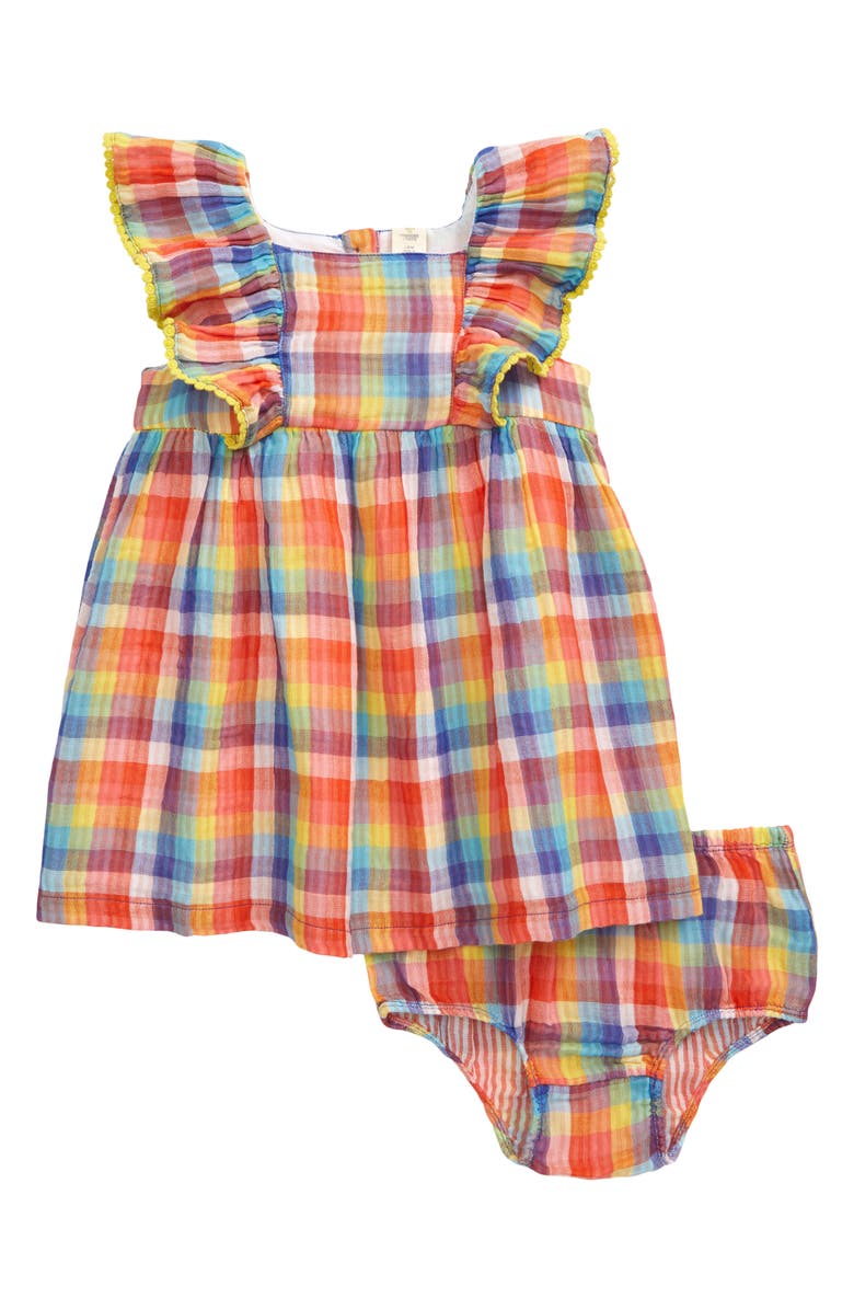 Tucker + Tate Rainbow Gingham Sleeveless Dress, Main, color, 