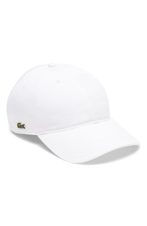 Lacoste Essential Cotton Twill Baseball Cap In White