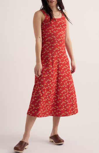 Sun Gleam Sleeveless Stretch Organic Cotton Jersey Midi Dress