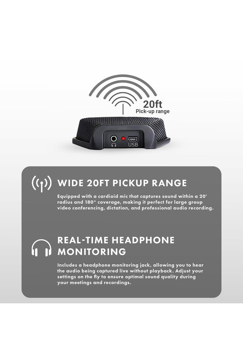 MC1000 Conference USB Microphone - Long Range Desktop Mic, Alternate, color, Black