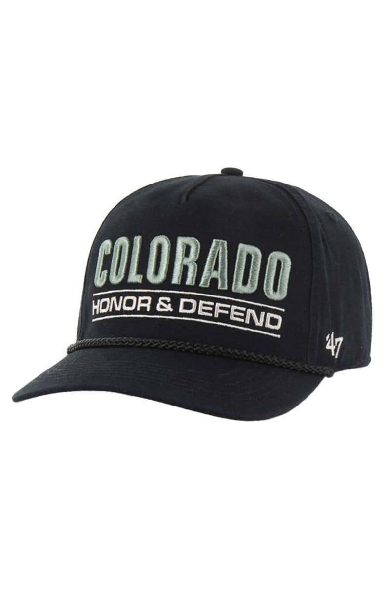 '47 Men's '47 Black Colorado Avalanche OHT Military Appreciation Homeland Honor and Defend Hitch Adjustable Hat, Alternate, color, Black