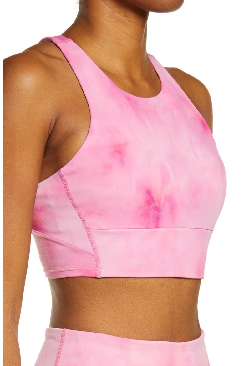 Live In Spray Dye Racerback Bra, Alternate, color, PINK DANDY