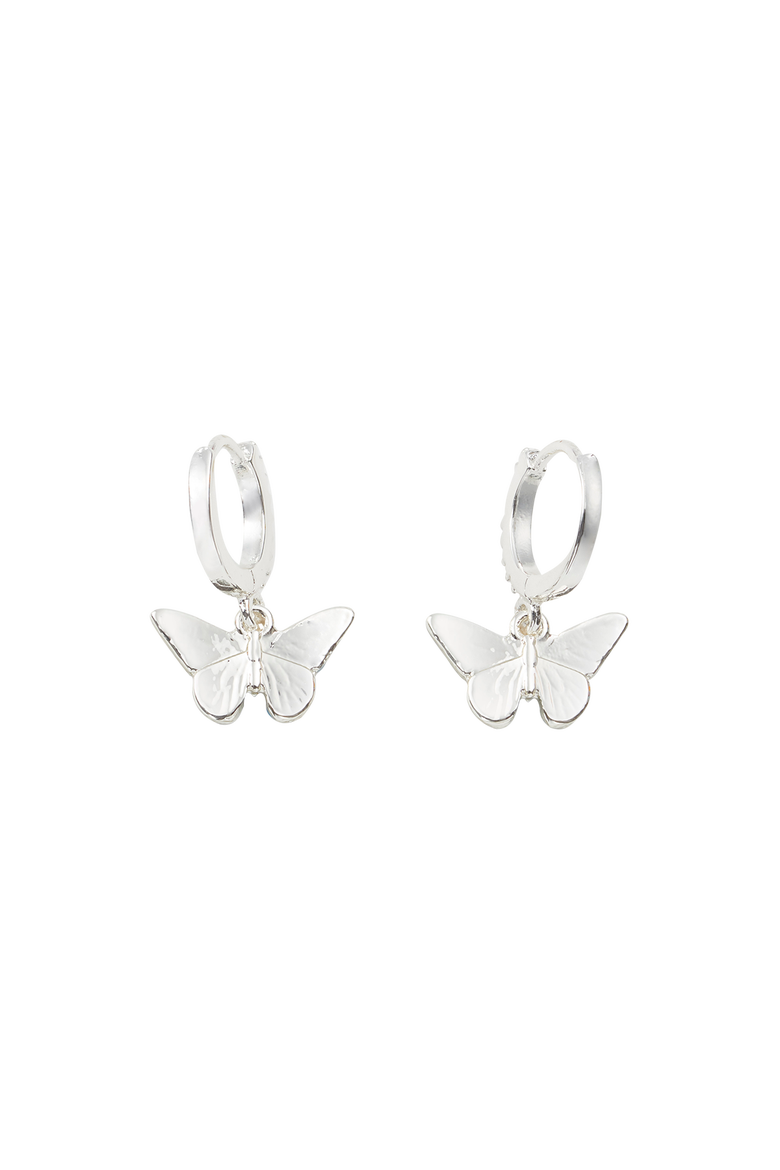 Blue Butterfly Earrings Silver, Alternate, color, Blue & Silver