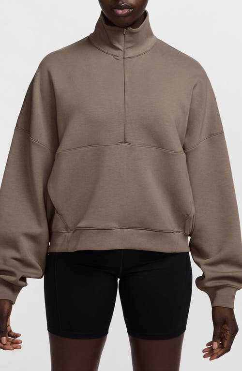 Nike Dri-fit Half Zip Top In Mink Brown/mink Brown