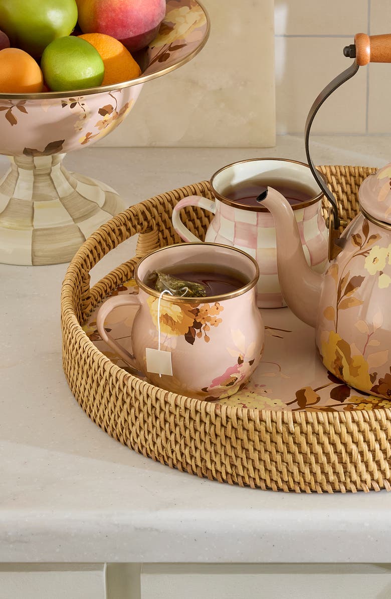 MACKENZIE CHILDS Wild Rose Mauve Enameled Steel Mug, Alternate, color, Mauve