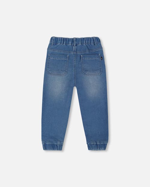 Deux Par Deux Little Boy's French Terry Denim Jogger Pant Denim Blue In Denim Blue
