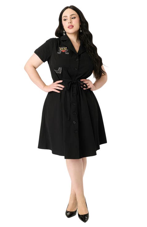 Plus Size 1960s Fit & Flare Dress